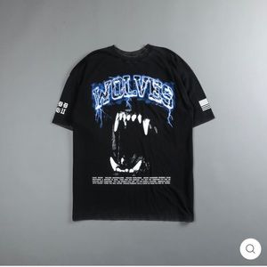 Darc Sport BLOOD THUNDER "PREMIUM VINTAGE" OVERSIZED TEE IN BLACK/BLUE - SMALL